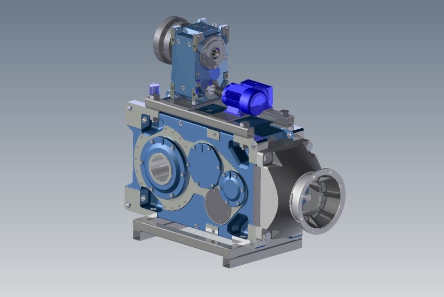 Industrial gear units with extruder flanges